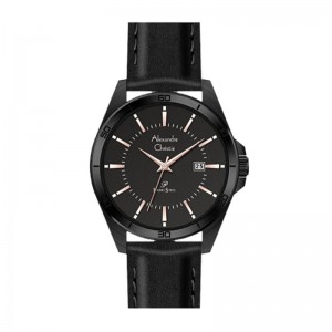 Alexandre Christie AC 1011 Full Black Rosegold Tick Leather Lady LDLIPBARG